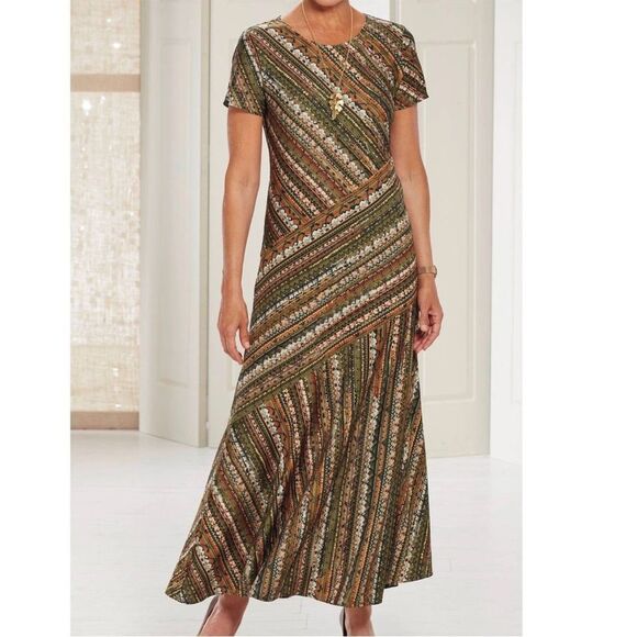 Vintage Serengeti Multicolor Striped maxi Dress - Picture 1 of 5